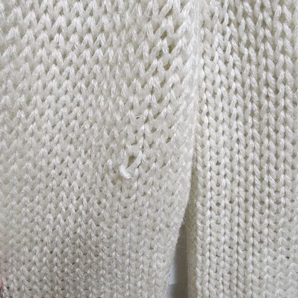 Foxmoor Sweater Womens S Cream Pastel Floral Handknit Open Weave Vintage Grandma - Picture 11 of 13